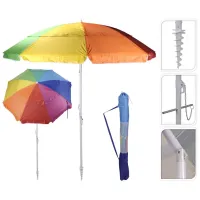 Strand Parasol regenboogkleur 220 cm            